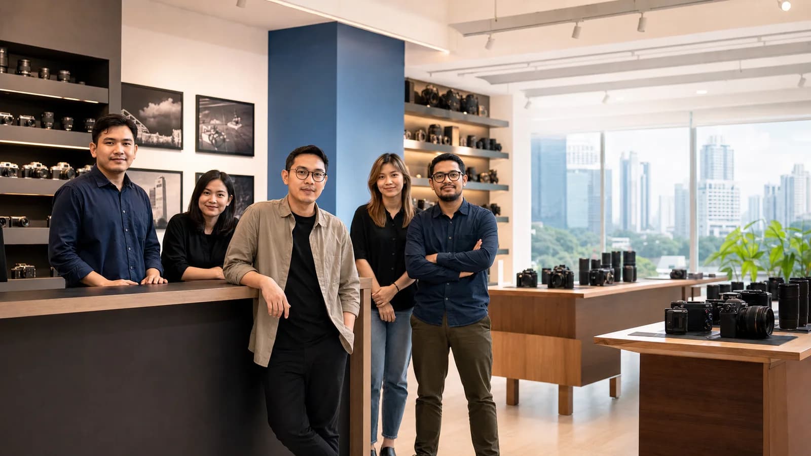 Tim LingzCamera di dalam showroom kamera modern