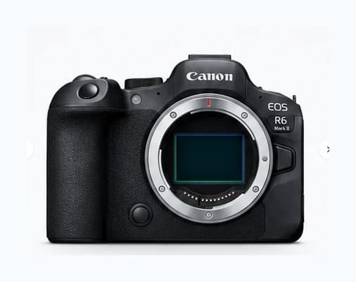 Canon EOS R6 Mark II body front view on a clean studio background